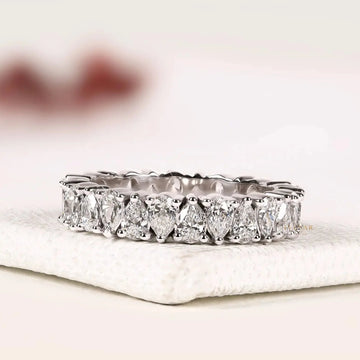 Pear Cut Lab Grown Diamond Full Eternity Band Ring