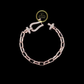 Lab Grown Diamond Nautical Shackle Paperclip Link Bracelet