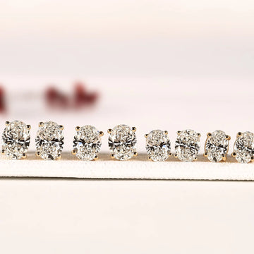 Moissanite Oval Cut Diamond Solitaire Setting Stud Earring
