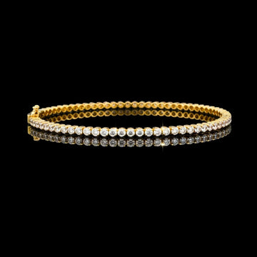 2 MM Round Cut Moissnaite Diamond Box Clasp Tennis Bracelet