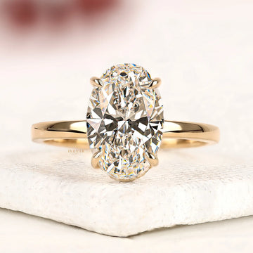 Classic Oval Cut Moissanite Diamond Solitaire Engagement Ring