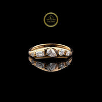 Pear, Baguette & Round Cut Moissanite Diamond Band Ring
