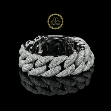 Iced Out Pave Cut Lab Grown Diamond Cuban Link Bracelet