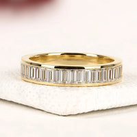 Baguette Cut Lab Grown Diamond Eternity Band in Gold