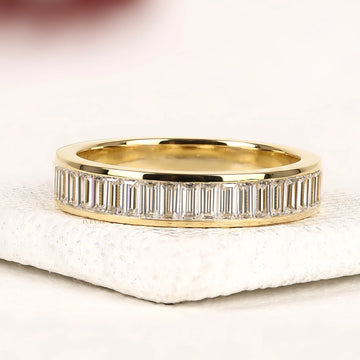 Baguette Cut Lab Grown Diamond Eternity Band in Gold