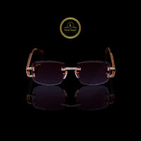 Custom Round Diamond Sunglasses Luxury Rimless Designer Eye wear