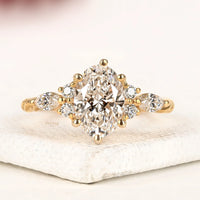 Vintage Marquise Cut Moissanite Diamond Engagement Ring