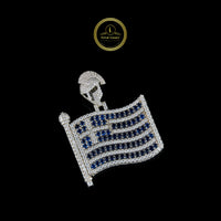 Custom Iced-Out Flag VVS1 Lab Diamond Pendant Patriotic Statement Jewelry for Men