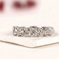 Heart Shape Lab Diamond Half Eternity Stacking Band