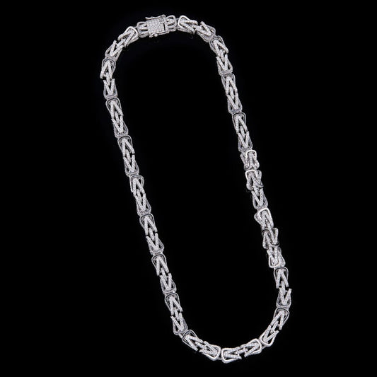 Iced Out Intricate Woven Choker Necklace Encrusted with Brilliant Cut Lab Grown Diamonds