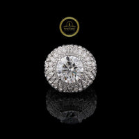 Luxury 3.00 CT Round-Cut Lab Grown Diamond Halo Statement Ring in White Gold by Ivevar