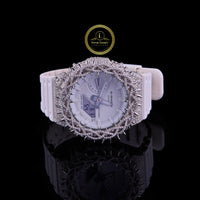 Luxury Custom Moissanite Diamond White Thorn Bezel Timepiece