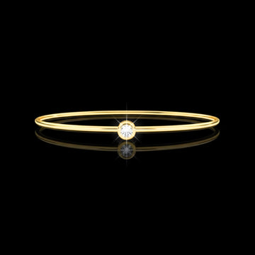 0.10 TCW Ultra Slim Minimalist Lab Grown Bracelet with Bezel Set Round Diamond Elegant Everyday Fine Jewelry