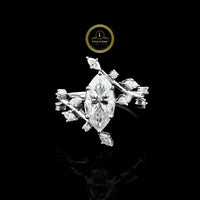 Marquise Lab Grown Diamond Leaf Vine Engagement Ring