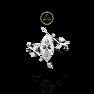 Marquise Lab Grown Diamond Leaf Vine Engagement Ring