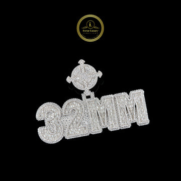 Custom "32MM" Nameplate Moissanite Diamond Pendant with Hip Hop Design Jewelry
