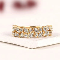 Marquise & Round Moissanite Diamond Eternity Wedding Band