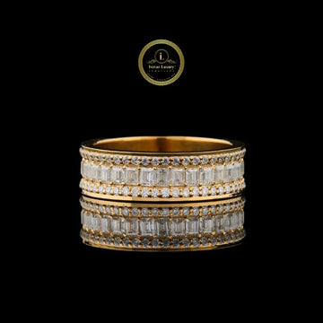 Emerald Cut Diamond Eternity Moissanite  Diamond Band