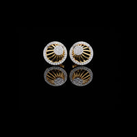 Radiant Sunburst Moissanite Diamond Stud Earrings with Sparkling Diamond Cluster