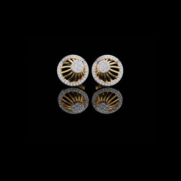 Radiant Sunburst Moissanite Diamond Stud Earrings with Sparkling Diamond Cluster