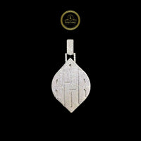 Custom Leaf Shield Lab Grown Diamond Iced-Out Initial Pendant