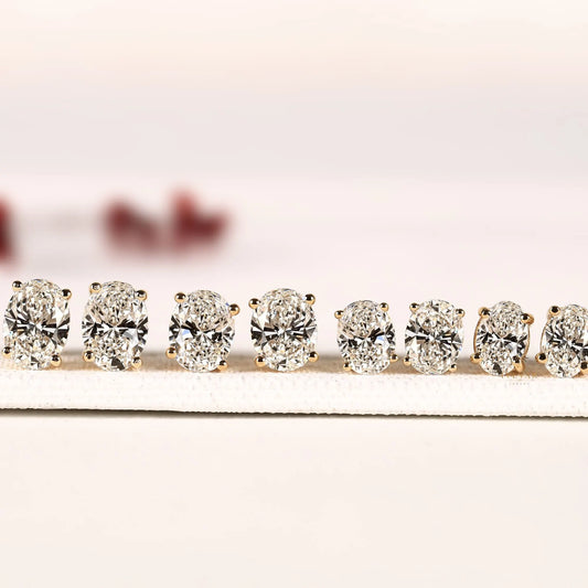 Moissanite Oval Cut Diamond Solitaire Setting Stud Earring