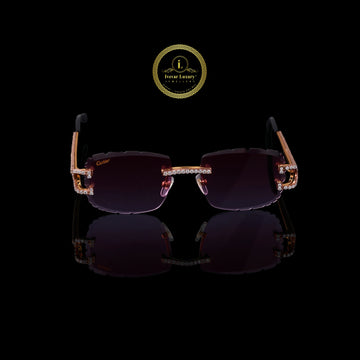 Designer Round Diamond Sunglasses Premium Luxury Eye wear
