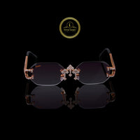 Designer Custom Diamond Sunglasses Gold Frame Statement Style