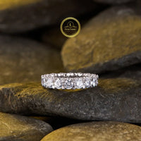 Round Brilliant Moissanite Lab Grown Diamond Eternity Wedding Band