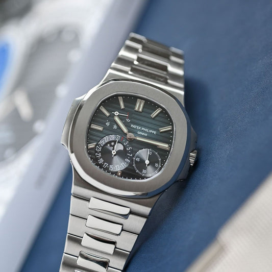 Blue Textured Dial Automatic Stainless Steel Sports Watch