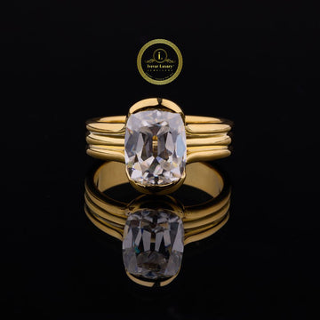 Elongated Cushion Bezel Solitaire Lab Grown Diamond Ring