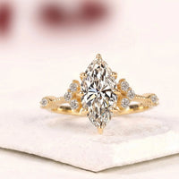 Marquise Cut Lab Diamond Wedding Engagement Ring