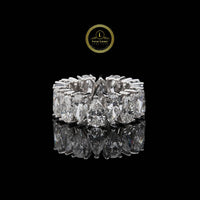 Pear Cut Lab Grown Diamond Eternity Wedding Band