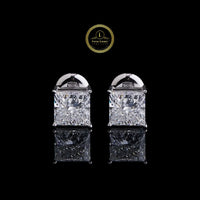 High-End Square 1.50 CT Each Diamond Stud Earrings Brilliant Cut Moissanite Diamonds By Ivevar