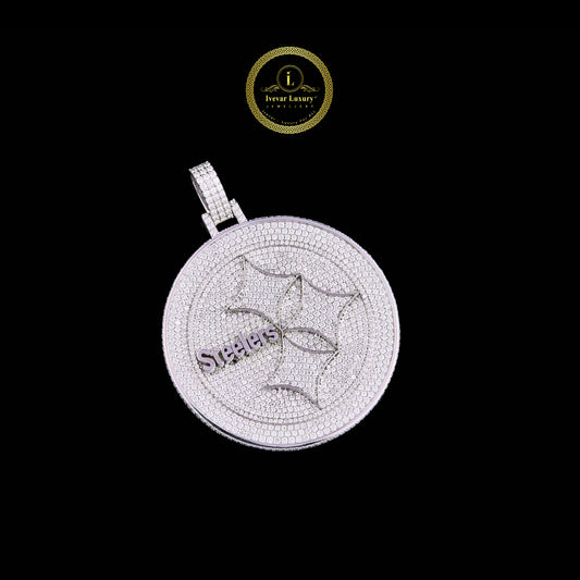 Custom Steelers Lab Diamond Medallion Pendant Iced-Out Jewelry