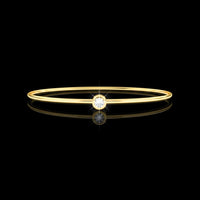 0.10 TCW Ultra Slim Minimalist Moissanite Bracelet with Bezel Set Round Diamond Elegant Everyday Fine Jewelry
