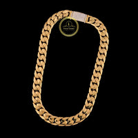 Plain Cuban Link Chain Necklace with Pave Set Moissanite on Clasp