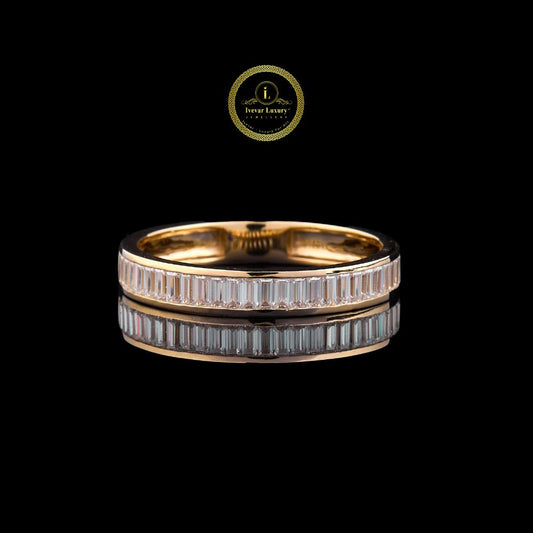 Baguette Cut Lab Diamond Channel Set Eternity Wedding Band