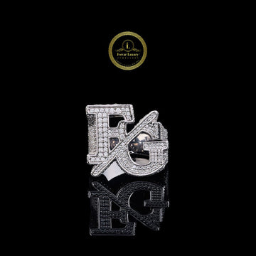 Custom Iced Out Initial Letter Ring – Luxury Hip Hop Moissanite Diamond Personalised Jewellery