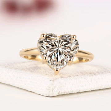 Heart Cut Moissnaite Diamond Triple Halo Engagement Ring
