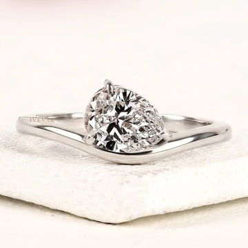 Pear Cut Lab Grown Diamond Solitaire Engagement Ring