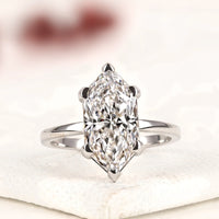 Dutch Marquise Lab Grown Diamond Solitaire Engagement Ring