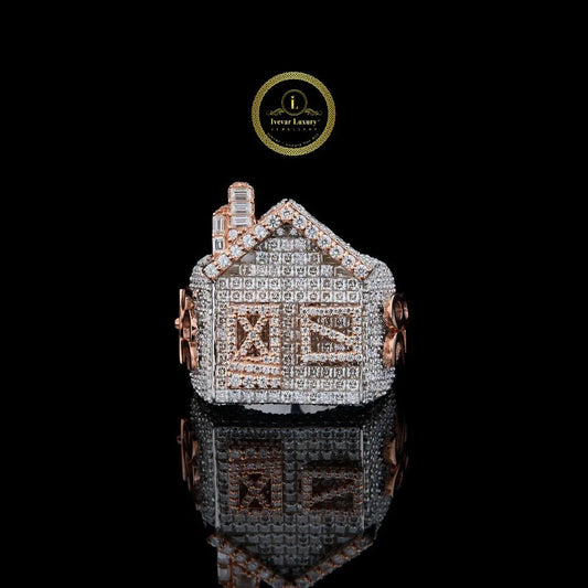 Elegant Hip Hop House Moissanite Diamond Ring By Ivevar