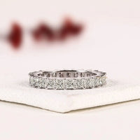 Princess Cut Moissanite Diamond Full Eternity Wedding Band