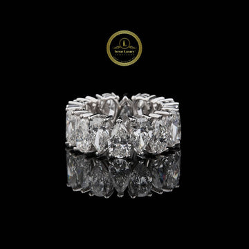 Pear Cut Moissanite Diamond Eternity Wedding Band