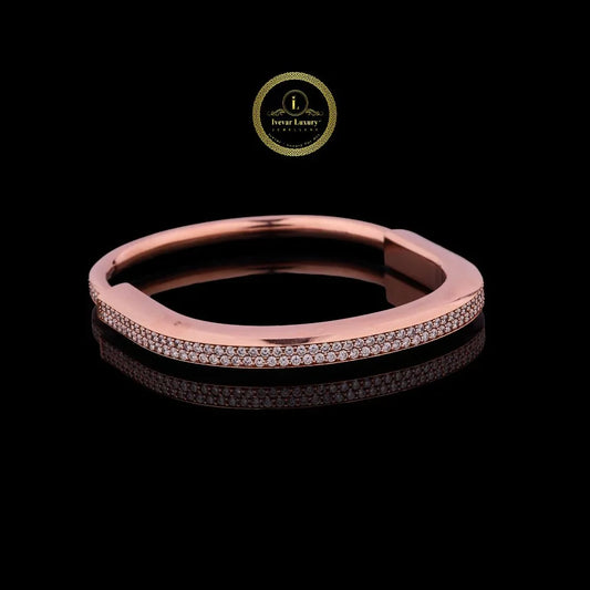Minimalist Pave Lab Grown Diamond Hinged Bracelet