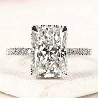 Radiant Cut Lab Grown Diamond Hidden Halo Engagement Ring