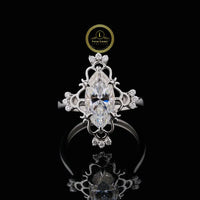 Vintage Marquise Moissanite Diamond Filigree Engagement Ring