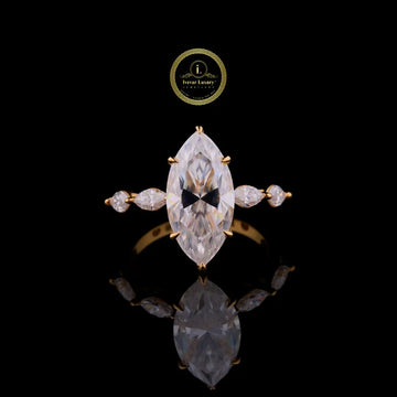 Marquise Cut Lab Grown Diamond Five Stone Engagement Ring