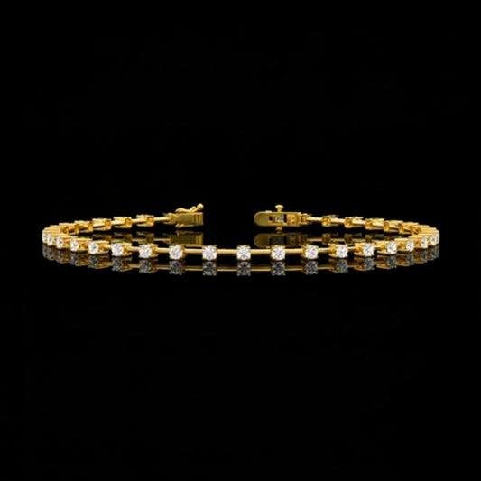 0.95 TCW Radiant Lab Grown Round Diamond Tennis Bracelet Symbol of Grace and Brilliance